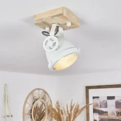 Lampes Industrielles-hofstein Plafonnier Herford Écru, Blanc, 1 lumière