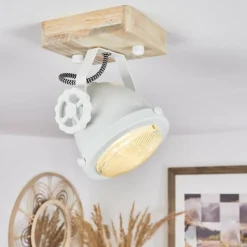 Lampes Industrielles-hofstein Plafonnier Herford Écru, Blanc, 1 lumière