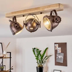 Lampes Industrielles-hofstein Plafonnier Herford Cuivre, Écru, 3 lumières