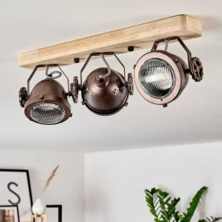 Lampes Industrielles-hofstein Plafonnier Herford Cuivre, Écru, 3 lumières