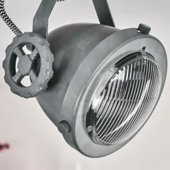 Lampes Industrielles-hofstein Plafonnier Herford Gris, Bois clair, 3 lumières