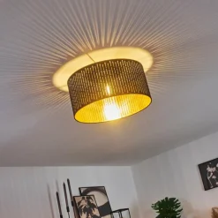 Lampes En Tissu-hofstein Plafonnier Hobart Noir doré, 1 lumière