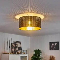 Lampes En Tissu-hofstein Plafonnier Hobart Noir doré, 1 lumière