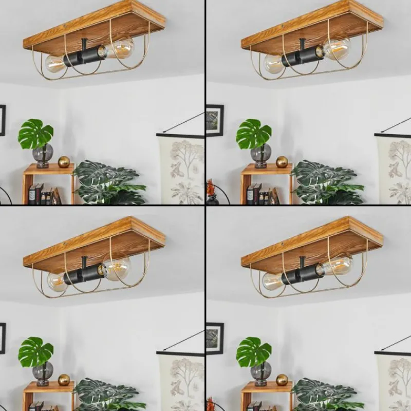 Lampes Dorées-hofstein Plafonnier Hodne Écru, Noir, 2 lumières