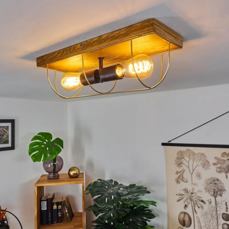 Lampes Dorées-hofstein Plafonnier Hodne Écru, Noir, 2 lumières