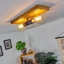 Lampes Dorées-hofstein Plafonnier Hodne Écru, Noir, 2 lumières