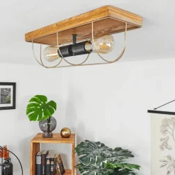 Lampes Dorées-hofstein Plafonnier Hodne Écru, Noir, 2 lumières