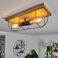 Lampes Vintages & Rétros-hofstein Plafonnier Hodne Écru, Noir, 2 lumières