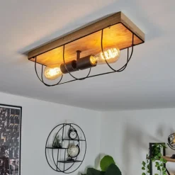 Lampes Vintages & Rétros-hofstein Plafonnier Hodne Écru, Noir, 2 lumières