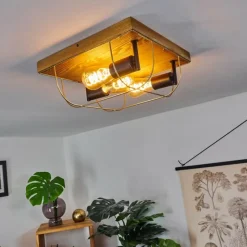 Lampes Dorées-hofstein Plafonnier Hodne Écru, Noir, 3 lumières