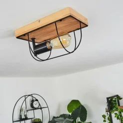 Lampes Vintages & Rétros-hofstein Plafonnier Hodne Écru, Noir, 1 lumière