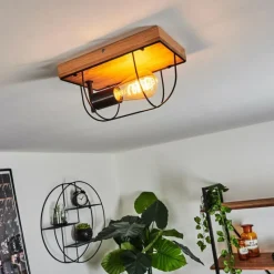 Lampes Vintages & Rétros-hofstein Plafonnier Hodne Écru, Noir, 1 lumière