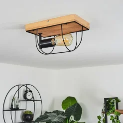 Lampes Vintages & Rétros-hofstein Plafonnier Hodne Écru, Noir, 1 lumière