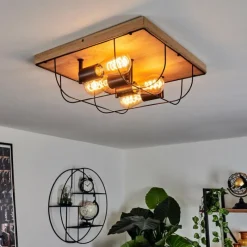 Lampes Vintages & Rétros-hofstein Plafonnier Hodne Écru, Noir, 4 lumières