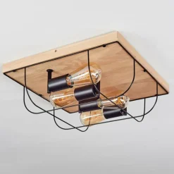 Lampes Vintages & Rétros-hofstein Plafonnier Hodne Écru, Noir, 4 lumières