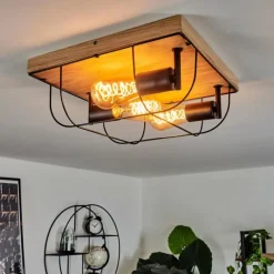 Lampes Vintages & Rétros-hofstein Plafonnier Hodne Écru, Noir, 3 lumières