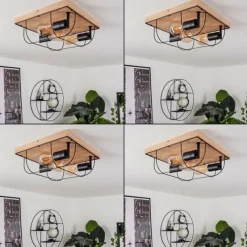 Lampes Vintages & Rétros-hofstein Plafonnier Hodne Écru, Noir, 3 lumières