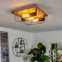 Lampes Vintages & Rétros-hofstein Plafonnier Hodne Écru, Noir, 3 lumières