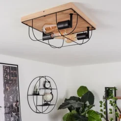 Lampes Vintages & Rétros-hofstein Plafonnier Hodne Écru, Noir, 3 lumières