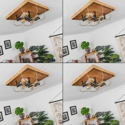 Lampes Dorées-hofstein Plafonnier Hodne Écru, Noir, 4 lumières