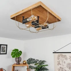 Lampes Dorées-hofstein Plafonnier Hodne Écru, Noir, 4 lumières