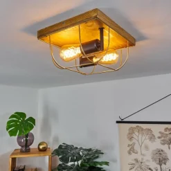 Lampes Dorées-hofstein Plafonnier Hodne Écru, Noir, 2 lumières