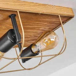 Lampes Dorées-hofstein Plafonnier Hodne Écru, Noir, 2 lumières