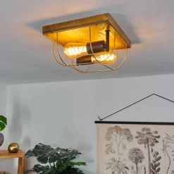 Lampes Dorées-hofstein Plafonnier Hodne Écru, Noir, 2 lumières