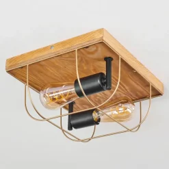 Lampes Dorées-hofstein Plafonnier Hodne Écru, Noir, 2 lumières