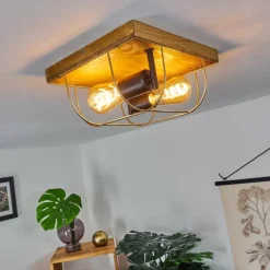 Lampes Dorées-hofstein Plafonnier Hodne Écru, Noir, 2 lumières