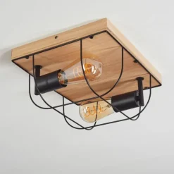 Lampes Vintages & Rétros-hofstein Plafonnier Hodne Écru, Noir, 2 lumières