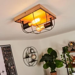 Lampes Vintages & Rétros-hofstein Plafonnier Hodne Écru, Noir, 2 lumières