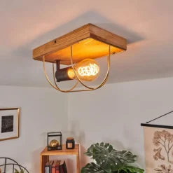 Lampes Dorées-hofstein Plafonnier Hodne Écru, Noir, 1 lumière