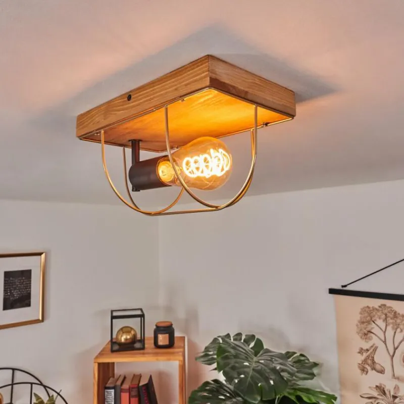 Lampes Dorées-hofstein Plafonnier Hodne Écru, Noir, 1 lumière