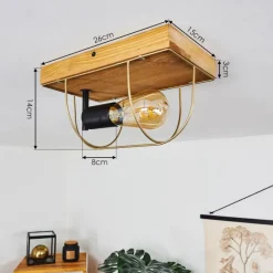 Lampes Dorées-hofstein Plafonnier Hodne Écru, Noir, 1 lumière