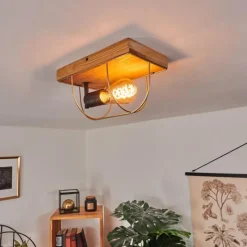 Lampes Dorées-hofstein Plafonnier Hodne Écru, Noir, 1 lumière