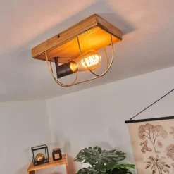 Lampes Dorées-hofstein Plafonnier Hodne Écru, Noir, 1 lumière