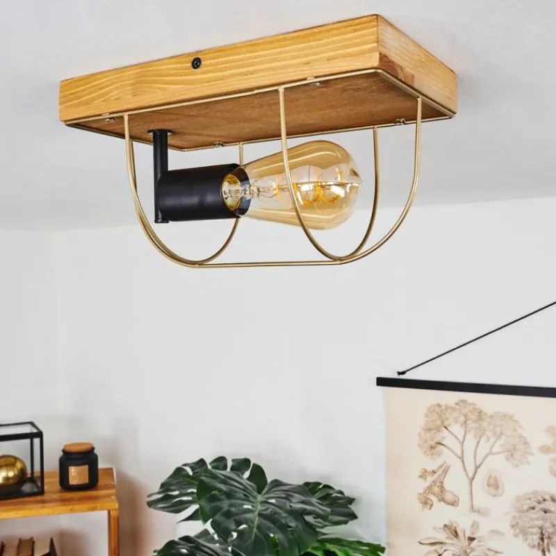 Lampes Dorées-hofstein Plafonnier Hodne Écru, Noir, 1 lumière