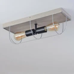 Lampes Vintages & Rétros-hofstein Plafonnier Hodne Gris, Écru, Noir, 2 lumières