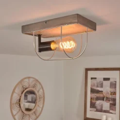 Lampes Vintages & Rétros-hofstein Plafonnier Hodne Gris, Écru, Noir, 1 lumière