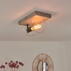 Lampes Vintages & Rétros-hofstein Plafonnier Hodne Gris, Écru, Noir, 1 lumière