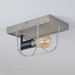 Lampes Vintages & Rétros-hofstein Plafonnier Hodne Gris, Écru, Noir, 1 lumière