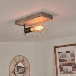 Lampes Vintages & Rétros-hofstein Plafonnier Hodne Gris, Écru, Noir, 1 lumière