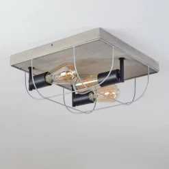 Lampes Vintages & Rétros-hofstein Plafonnier Hodne Gris, Écru, Noir, 3 lumières