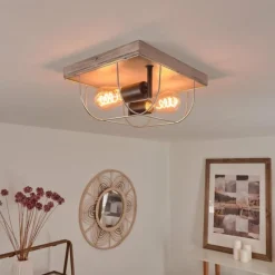 Lampes Vintages & Rétros-hofstein Plafonnier Hodne Gris, Noir, 2 lumières