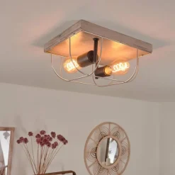 Lampes Vintages & Rétros-hofstein Plafonnier Hodne Gris, Noir, 2 lumières