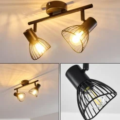 hofstein Plafonnier Holbol Noir, 2 lumières