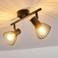 hofstein Plafonnier Holbol Noir, 2 lumières