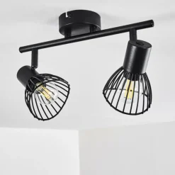 hofstein Plafonnier Holbol Noir, 2 lumières