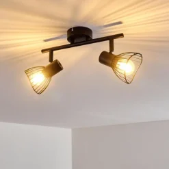 hofstein Plafonnier Holbol Noir, 2 lumières